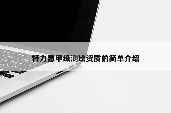 特力惠甲級測繪資質(zhì)的簡單介紹